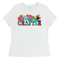 White happy crafter Ladies Tee - RanaPortraitStore