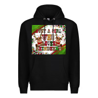 Black just a girl who loves reindeer Premium Hoodie - CowGirlArtShop