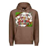 Chestnut just a girl who loves reindeer Premium Hoodie - CowGirlArtShop
