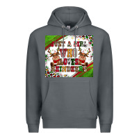 Rock just a girl who loves reindeer Premium Hoodie - CowGirlArtShop