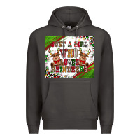 Smoke just a girl who loves reindeer Premium Hoodie - CowGirlArtShop