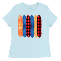 Baby Blue Western Farm Life Pattern Brush Stroke Ladies Tee - Bettercallsaul