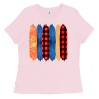 Western Farm Life Pattern Brush Stroke Ladies Tee | Teevron