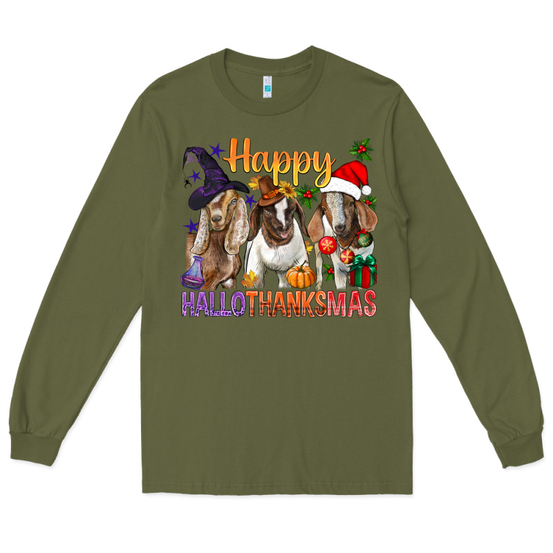 Happy Hallothanksmas Goats Long Sleeve Tee by BundleAndBundleShop | Teevron