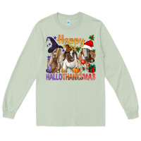 Matcha Happy Hallothanksmas Goats Long Sleeve Tee - BundleAndBundleShop