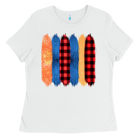 White Western Farm Life Pattern Brush Stroke Ladies Tee - Bettercallsaul