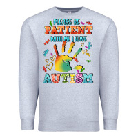 Heather Grey please be patient with me i have autism Premium Sweatshirt - CowGirlArtShop