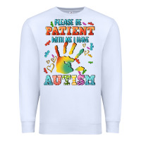 White please be patient with me i have autism Premium Sweatshirt - CowGirlArtShop