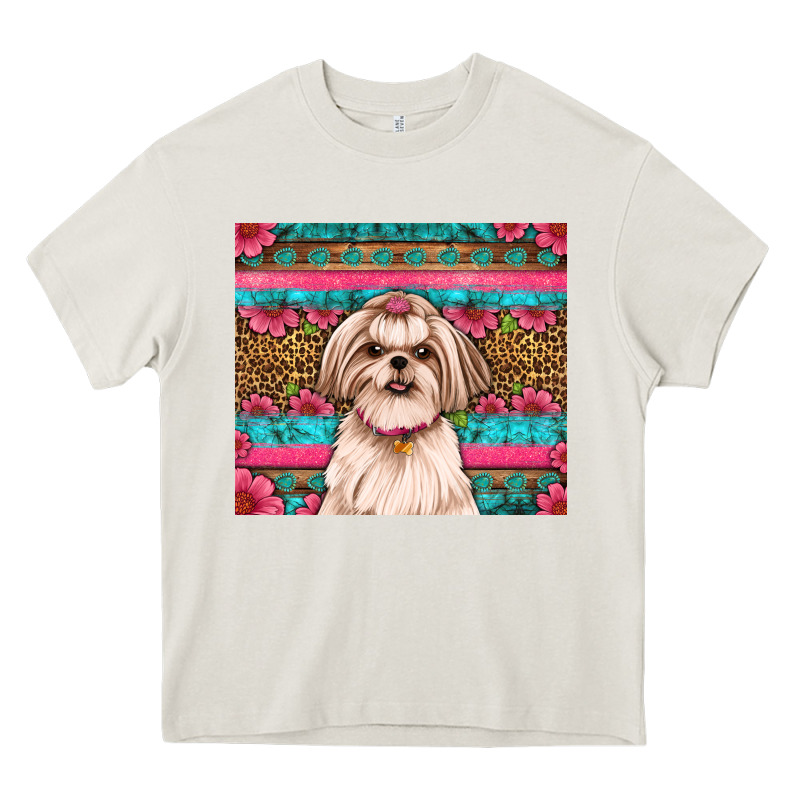 Shih Tzu Floral Tumbler Heavy Core Tee by JahusDesignShop | Teevron