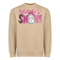 Mushroom Pink Let It Snow With Cute Snowman Heavyweight Sweatshirt - BundleAndBundleShop