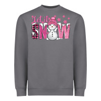 Storm Pink Let It Snow With Cute Snowman Heavyweight Sweatshirt - BundleAndBundleShop