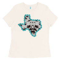 Bone Texas Map Cowhide Turquoise Gemstone Ladies Tee - Bettercallsaul