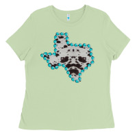 Matcha Texas Map Cowhide Turquoise Gemstone Ladies Tee - Bettercallsaul