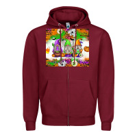 Burgundy Halloween Gnomes Zipper Hoodie - texasbilliewilder