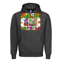 Charcoal Heather Halloween Gnomes Zipper Hoodie - texasbilliewilder