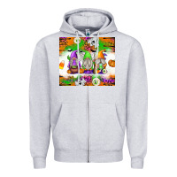 Heather Grey Halloween Gnomes Zipper Hoodie - texasbilliewilder
