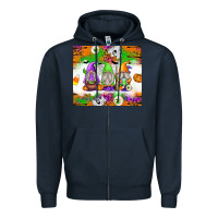 Navy Halloween Gnomes Zipper Hoodie - texasbilliewilder