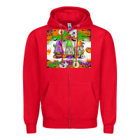 Red Halloween Gnomes Zipper Hoodie - texasbilliewilder
