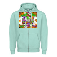 Seafoam Halloween Gnomes Zipper Hoodie - texasbilliewilder