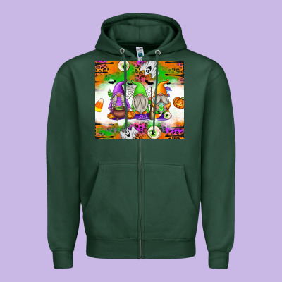 Halloween Gnomes Zipper Hoodie Designed By Texasbilliewilder