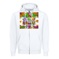 White Halloween Gnomes Zipper Hoodie - texasbilliewilder