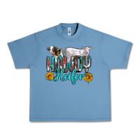 Pebble Blue western howdy heifer Urban Heavy Tee - NancyCooperArtShop
