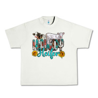 Pistachio western howdy heifer Urban Heavy Tee - NancyCooperArtShop