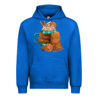Cobalt Winter Coffee Cup With Scarf Urban Hoodie - FaDigitalArtStudio
