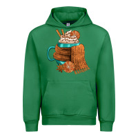Emerald Winter Coffee Cup With Scarf Urban Hoodie - FaDigitalArtStudio