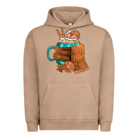 Pigment Burro Winter Coffee Cup With Scarf Urban Hoodie - FaDigitalArtStudio