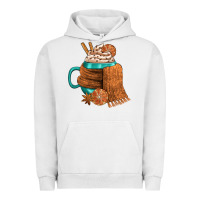 Pigment Lunar Rock Winter Coffee Cup With Scarf Urban Hoodie - FaDigitalArtStudio