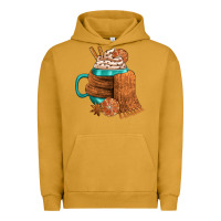 Pigment Peanut Butter Winter Coffee Cup With Scarf Urban Hoodie - FaDigitalArtStudio
