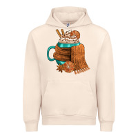 Sandshell Winter Coffee Cup With Scarf Urban Hoodie - FaDigitalArtStudio