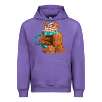 Tulip Winter Coffee Cup With Scarf Urban Hoodie - FaDigitalArtStudio