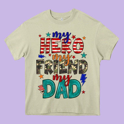 My Hero My Friend My Dad Heavy Core Tee Designed By Jahusdesignshop