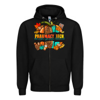 Black pharmacy tech pumpkin Zipper Hoodie - NancyCooperArtShop