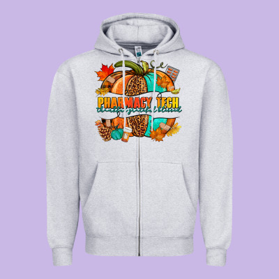 Pharmacy Tech Pumpkin Zipper Hoodie Designed By Nancycooperartshop