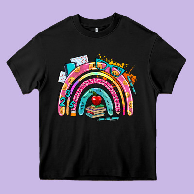 School Rainbow Heavy Core Tee Designed By Adodesignshop