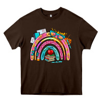 Chocolate Brown school rainbow Heavy Core Tee - AdoDesignShop