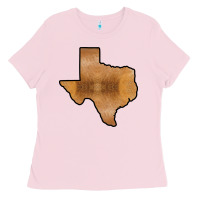 Bubblegum Pink Texas Map Western Horsehide Pattern Ladies Tee - Bettercallsaul