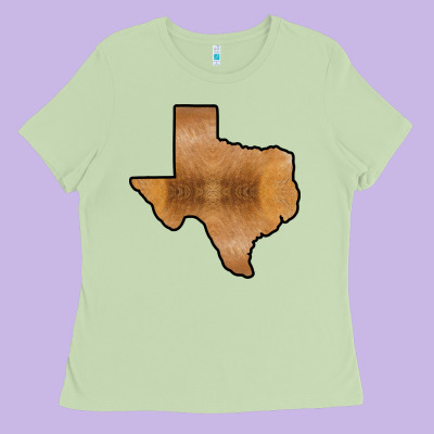 Texas Map Western Horsehide Pattern Ladies Tee Designed By Bettercallsaul