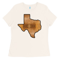Bone Texas Map Western Horsehide Pattern Ladies Tee - Bettercallsaul
