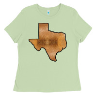 Matcha Texas Map Western Horsehide Pattern Ladies Tee - Bettercallsaul
