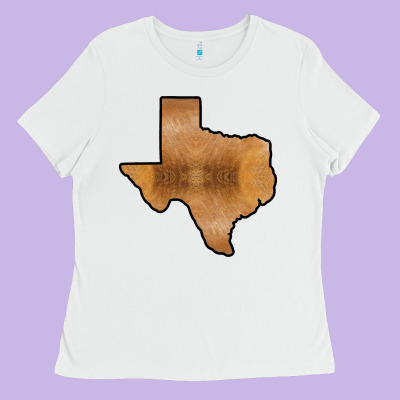Texas Map Western Horsehide Pattern Ladies Tee Designed By Bettercallsaul