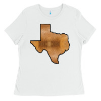 White Texas Map Western Horsehide Pattern Ladies Tee - Bettercallsaul