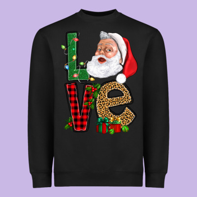 Love With Santa Portrait Heavyweight Sweatshirt Designed By Bundleandbundleshop