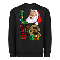 Black Love With Santa Portrait Heavyweight Sweatshirt - BundleAndBundleShop