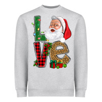 Heather Grey Love With Santa Portrait Heavyweight Sweatshirt - BundleAndBundleShop