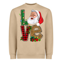 Mushroom Love With Santa Portrait Heavyweight Sweatshirt - BundleAndBundleShop