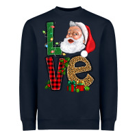 Navy Love With Santa Portrait Heavyweight Sweatshirt - BundleAndBundleShop